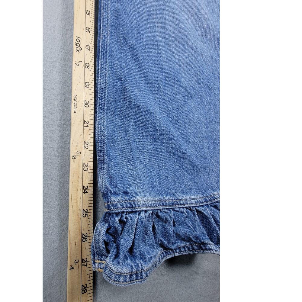Pilcro Solene High Rise Wide Leg Ruffle Flare Jeans Women’s 30 Anthropologie - Picture 9 of 9